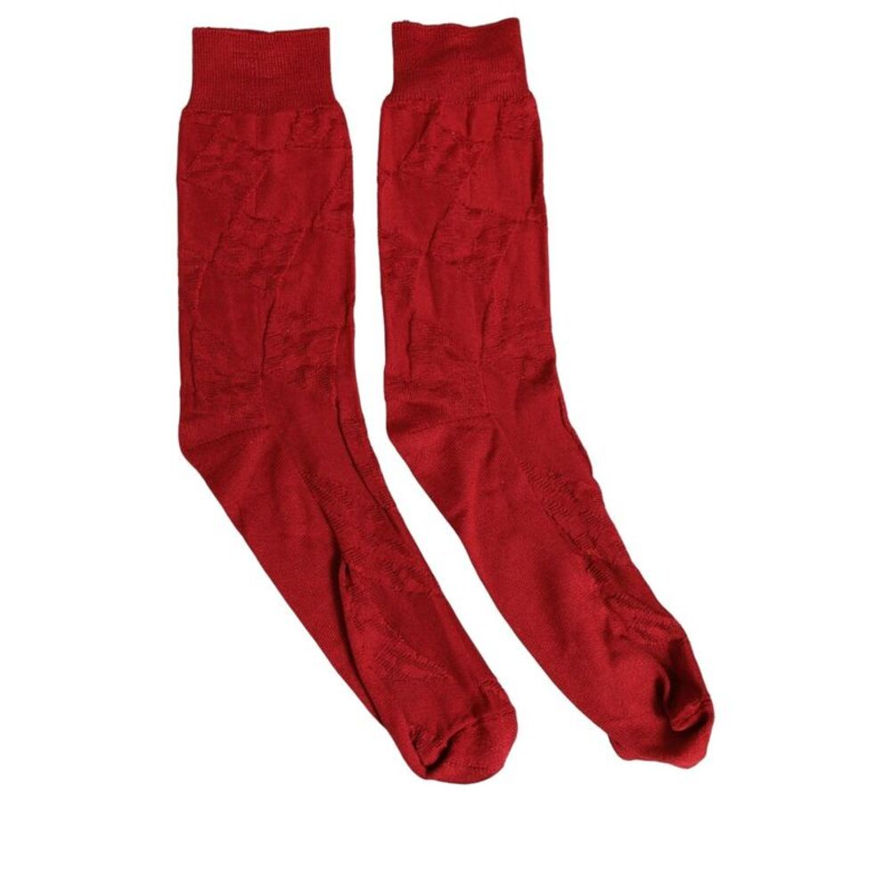 Dolce & Gabbana Men Red 100% Silk Mid Calf Accessory Men's Socks